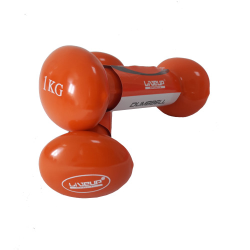 Гантелі вінілові пара LiveUp VINYL DUMBBELL EGG HEAD