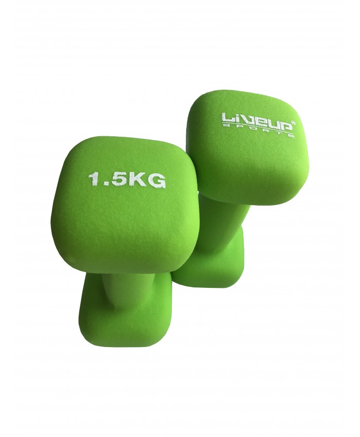Гантелі неопренові пара LiveUp SQUARE HEAD DUMBBELL