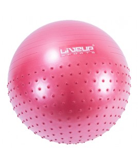 Фітбол масажний з насосом LiveUp HALF MASSAGE BALL